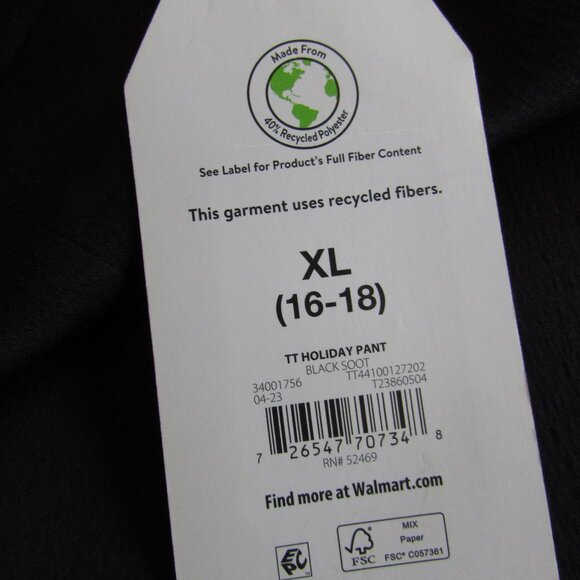 Woman's  Time True Black Wide Leg Dress Pants Size XL (16-18) - Picture 6 of 16